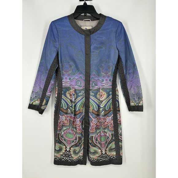 Etro Jackets & Blazers - Etro Milano Paisley Printed Colorful Snap Up Coat Lined Made In Italy Size 42